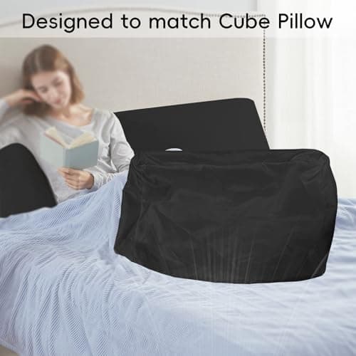 Bzvystux 2pcs Black Polyester Pillowcase for Cube Pillow, 24x12x5.5 inches, Hidden Zip, Machine Washable 7