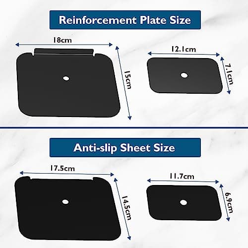 BONTEC Steel Monitor Mount Reinforcement Plate, Monitor Bracket Plate with Anti-Slip Pads for Glass/MDF/PB Tabletops, fits C-Clamp/Grommet Installation, Black 6