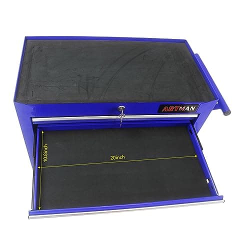 Aoile 7-Drawer Tool Chest with Rolling Multifunctional Tool Cart, Storage Organizer Cabinets with Key Locking for Garage, Warehouse, Repair Shop (Blue) 7