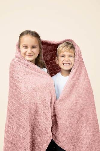 EverSnug Travel Blanket & Pillow 68x42 - Premium Ultra-Soft Microfleece 2 in 1 Compact & Packable Flight Blanket with Soft Bag Pillowcase, Hand Luggage Sleeve and Backpack Clip (Light Pink) 5