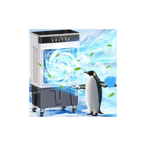 Swamp Cooler Air Conditioner with Dry Burn Protection, 4-in-1 Evaporative Air Cooler with 7-Gal Water Tank, 4 Modes, 3 Speeds, Remote, 12H Timer, Portable Windowless AC for Bedroom Home Office