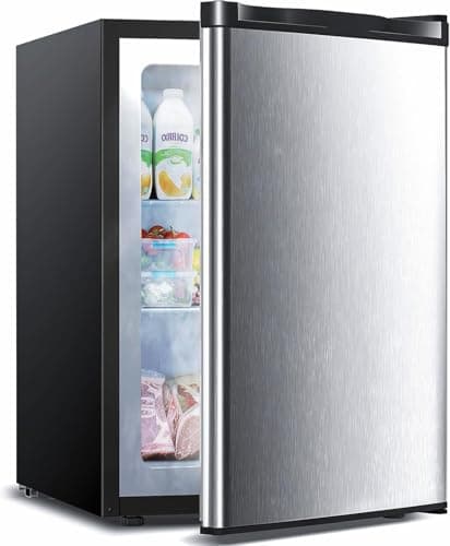 Electactic 3.0 Cu.ft Upright Freezer, Small Mini Freezer with Adjustable Thermostat, Removable Shelves, Reversible Single Door, for Bedroom/Home/Dorms/Apartment, Silver