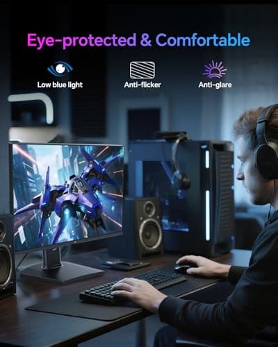 KTC 24 Inch Gaming Monitor 180Hz - 2K 1440P Computer Monitors, Fast IPS Monitor with HDR 400, Adaptive Sync, Up to 185Hz, HDMI 2.0 & Display Port 1.4, Height Adjustable, Vesa Mount, H24T7 6