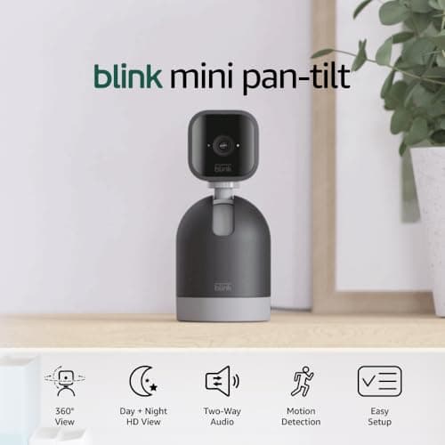 Blink Mini Pan-Tilt Camera (newest model), Rotating indoor plug-in smart security camera, two-way audio, HD video, motion detection, Works with Alexa (Black) 5