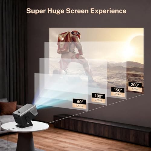 [4K Support/2000 ANSI/AI Visual Calibration] X7 Native 1080P Smart Projector with Android 14 OS,Compatible with Netflix YouTube,AI Auto Focus&Keystone,WiFi,Bluetooth,200" Display Black&Slate Gray 6