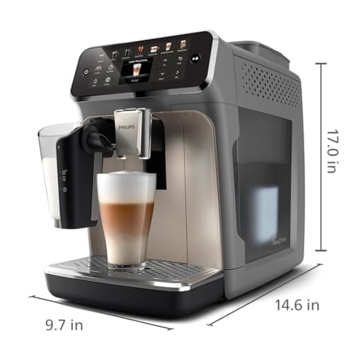 Philips 4400 Series Fully Automatic Espresso Machine, LatteGo Milk System, Integrated Grinder, 12 Hot & Iced Coffee Pre-Sets, Quick Start, SilentBrew, 15-Bar Pressure, Black Chrome (EP4444/90) 10