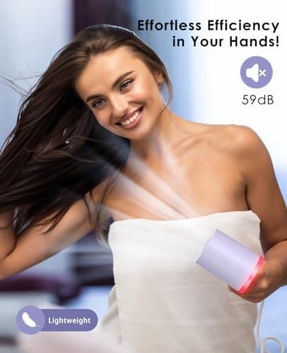 OSOU Diffuser Hair Dryer, High Speed Fast Drying Hair Dryers, Negative Ionic Professional Blow Dryer with 110000 RPM Brushless Motor, Lightweight Low Noise Thermo-Control Hairdryer, Travel with Nozzle 5