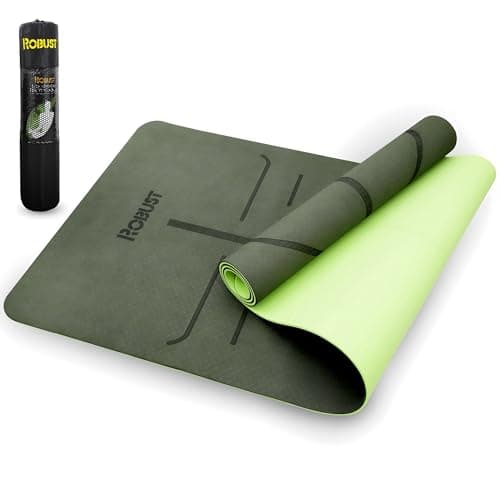 Robust Non-Slip Yoga Mat with Strap, TPE Eco-Friendly Workout Mat for Yoga with Position Lines and Texture Surface, Gym Mat for Women Men, Pilates and Exercises Anti Tear Sweat Proof Exercise Mat