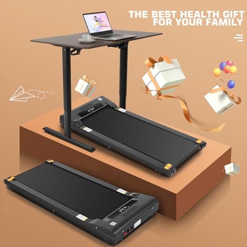 ANCHEER Walking Pad Treadmill with Incline, 2 in 1 Under Desk Treadmill 300 lbs Capacity, 2.5HP Portable Treadmills for Home Office Small, Smart APP Control Jogging Running Machine with Remote Control 8