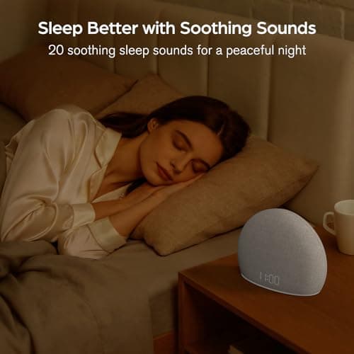 HOUSBAY Sunrise Alarm Clock with White Noise Sound Machine – Wake-Up Light for Bedroom, 5 Gentle Alarm Sounds, 20 Soothing Sleep Sounds, Dimmable Display, Phone-Free Bedside Clock 5