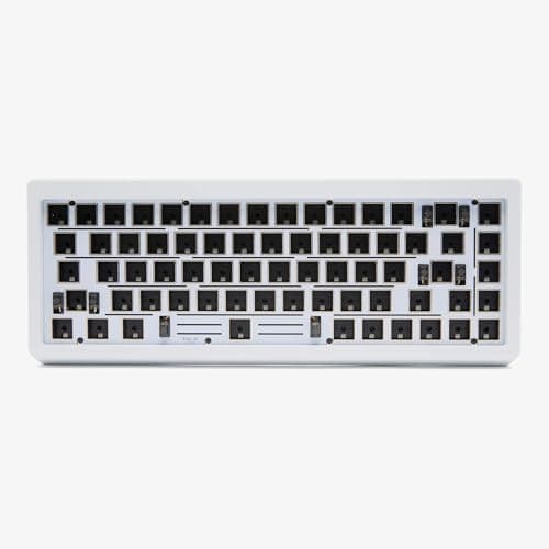 Higround Summit 2.0-65% Barebone Kit - White, Wired Mechanical Gaming Keyboard Frame, Full CNC Aluminum Case, South-Facing RGB Lightning, Gasket-Mounted Design, Triple Dampening, Hot Swappable