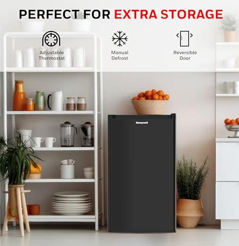 Honeywell Compact Upright Freezer, 3 Cubic Feet, Single Door Upright Freezer with Reversible Door, for Home, Dorms, Apartment, Office- Black 6