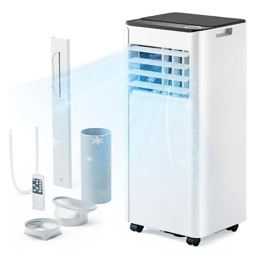 EUHOMY 10,000 BTU Portable Air Conditioners Up to 450 sq.ft, 3-1 Standing Smart Cooling AC with Remote, Dehumidifier, Fan, Air Conditioner Cools Room, 3 Modes, 24-hour timer, LED Display, Bedroom