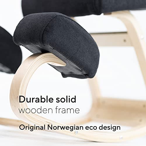 Luxton Memory Foam Ergonomic Kneeling Chair - Posture Support Comfortable Padded Office Desk Chair - Angled Rocking Stool & Balancing Seat - Natural Relief for Neck or Back Pain 7