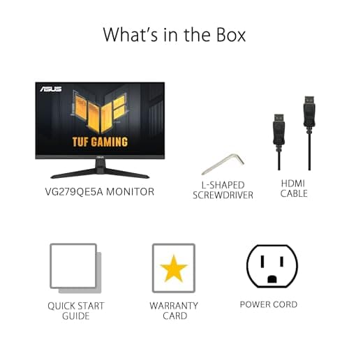 ASUS TUF Gaming 27” 1080P Monitor (VG279QE5A) – Full HD, Overclock to 144Hz, 1ms, IPS, Extreme Low Motion Blur Sync, Stereo Speaker, Variable Overdrive, DisplayWidget Center, 3 yr Warranty 6