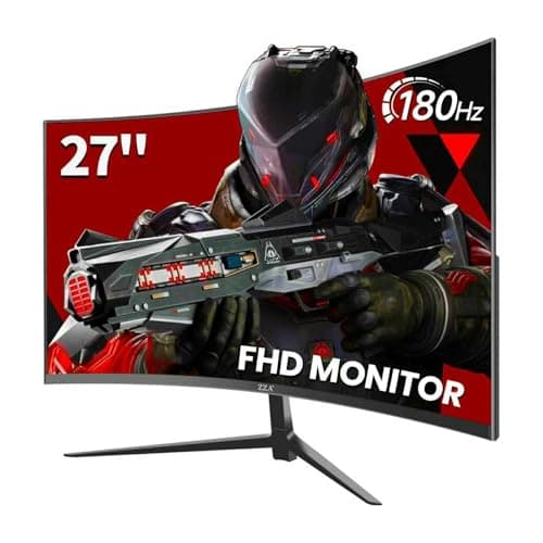 ZZA 27 Inch Curved Gaming Monitor 200Hz|180Hz|144HZ 1ms FHD 1080P Computer Screen FreeSync|130% sRGB|HDR|Low Blue Light|HDMI DP Ports|VESA Mount|Metal Stand 8