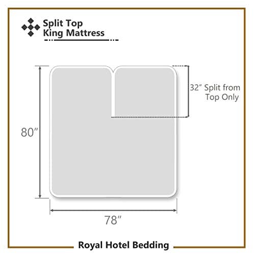Royal Hotel Bedding Mattress Topper, Top-Split-King, 2 Inches Hypoallergenic Overfilled Down Alternative Anchor Bands Mattress Topper 8