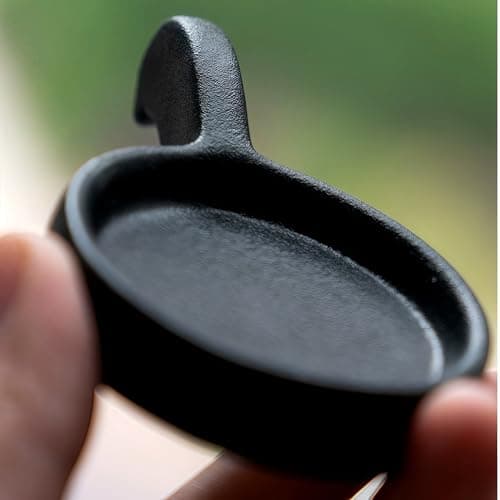 Hoffnugshween Stoneware Teapot Warmer with Safety Candle Spoon - Rustic Coarse Pottery Tea Heater Base with Vent Holes, Matte Finish Zen Decor for Glass & Ceramic Teapots, Coffee, Hot Sake (Black) 6