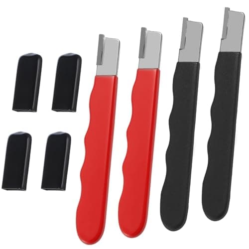LXUEJIE 4 Pack Garden Tool Sharpener, Pruning Shears Blade Sharpener, Pocket Blade Sharpeners, Mini Portable Quick Edge Sharpening Multipurpose Usage Knife Sharpeners for Hedge Shears, Sickle, Scissor
