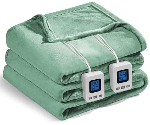Shodu Heated Blanket,Fast Heating&Over-Heat Protect Electric Blanket,Dual Controller,ETL Certification,9 Heat Settings 1-12 Hours Auto Off