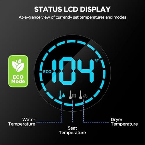 Smart Electric Bidet, Japanese Heated Toilet Seat Elongated with Dual Control, LED Display, Instant Warm Water & Air Dryer, Self-Clean Nozzle, Slow Close Lid, UV Light, Child/ECO/Silent Mode 5
