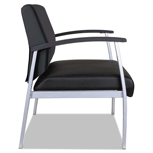 Alera metalounge Series bariatric Guest Chair, 30.51" x 26.96" x 33.46", Black seat, Black Back, Silver Base 5