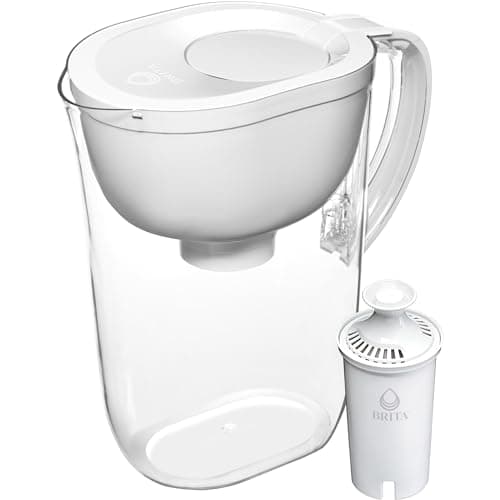 Brita Large Water Filter Pitcher for Tap and Drinking Water, Includes 1 Standard Filter, BPA-Free, Lasts Two Months, 10-Cup Capacity, Bright White 12