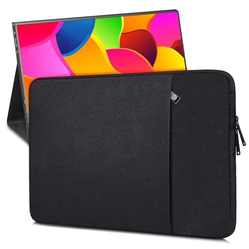 15.6 Inch Portable Monitor Case Sleeve,Protective Carrying Bag for MNN KYY VILVA InnoView ZSCMALLS QQH FANGOR HONGO cocopar,16.1" Portable Computer Laptop External Display Bag(Black)