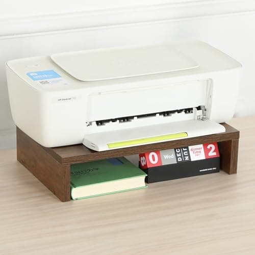 TEAMIX 14.2 inch Monitor Stand Riser, Rustic Brown Wood Monitor Riser with Storage for Desk Small Monitor Stand TV/Screen/PC/Laptop Riser Computer Stand Desktop Shelf (Brown-14.2 inch) 8