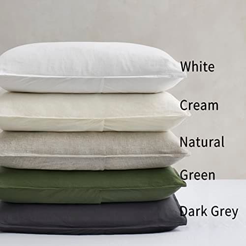 ATLINIA 100% Linen Pillowcases Set of 2, Standard Size 20" x 26" Pillow Case, Linen Pillow Sham 6