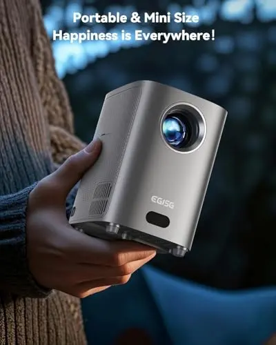 [One-Button Focus] Projector with WiFi and Bluetooth, 4K Outdoor Projector with Carry Bag, Portable Movie Projector with Zoom Function, Home Theater Projector for Phone/TV Stick/PC 6