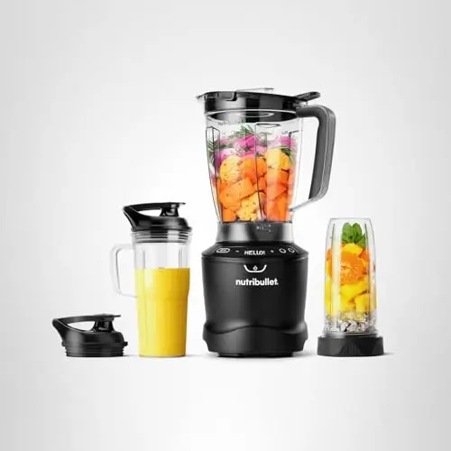 nutribullet® SmartSense Blender Combo, 1400W, 64oz Pitcher, 32oz & 24oz Cups, 5-Speed, Smoothies, Ice and Frozen Fruit, Nut Milk, Soup, Matte Black, NBF50700AK 13