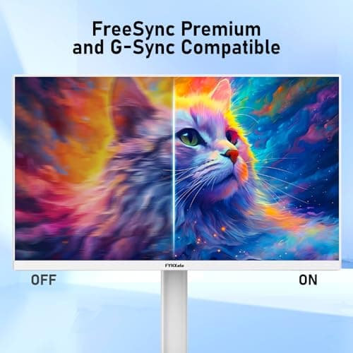 FYHXele 27 inch 4K Gaming Monitor, UHD 3840x2160 Fast IPS Panel Computer PC Monitor, 120Hz, 100% sRGB, FreeSync & G-Sync, HDR 400 Support, HDMI 2.1 & DP 1.4, VESA Mountable-White 6