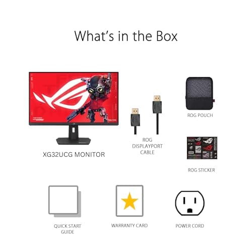 ASUS ROG Strix 32” 4K HDR Gaming Monitor (XG32UCG) – 3840x2160, Dual Mode (4K 160Hz/FHD 320Hz), 0.3ms, Fast IPS, Extreme Low Motion Blur Sync, USB-C, G-SYNC Compatible, Tripod Socket, 3 yr Warranty 9