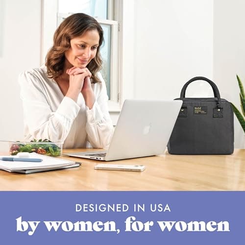 Fit & Fresh Lunch Bag For Women, Insulated Womens Lunch Bag For Work, Leakproof & Stain-Resistant Large Lunch Box For Women With Containers, Zipper Closure Bloomington Bag, Black 6