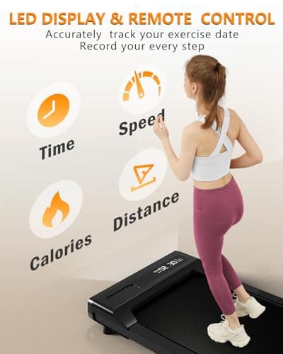 Walking Pad Treadmill Under Desk With Incline for Office Home, 265 lbs Capacity Portable Mini Treadmill, 2.5HP 2 in 1 Jogging With Remote Control, LED Display 6