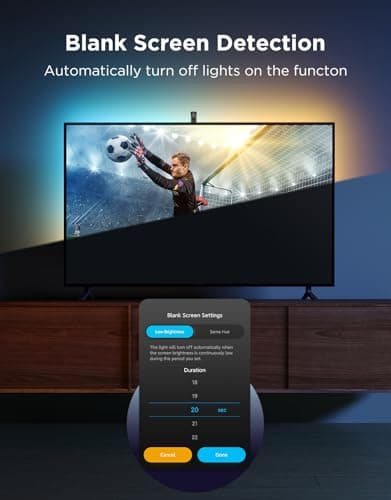Govee TV Backlight 3 Lite with Fish-Eye Correction Function Sync to 55-65 Inch TVs, 11.8ft RGBICW Wi-Fi LED Strip Lights with Camera, 4 Colors in 1 Lamp Bead, Voice and APP Control, Adapter 7
