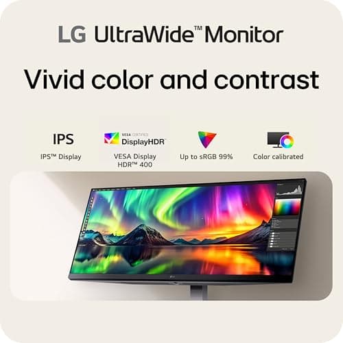 LG 34U530A-W 34-inch UltraWide WFHD (2560 x 1080) IPS Wide Computer Monitor, 100Hz, VESA DisplayHDR 400, HDMI, DisplayPort, USB Type-C, Tilt/Height/Swivel Stand, White 3