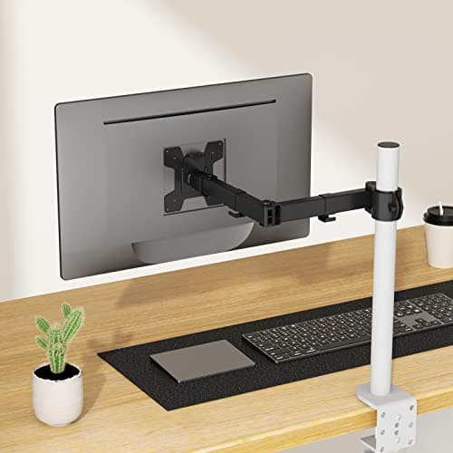 WALI Single Monitor Arm, Fully Adjustable Pole Mount Bracket for WALI Monitor Mounting System (001ARM), Black 5