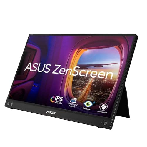 ASUS ZenScreen 15.6” 1080P Portable Monitor (MB16ACVR) - Full HD, IPS, Eye Care, USB-C Power Delivery Monitor (Renewed)