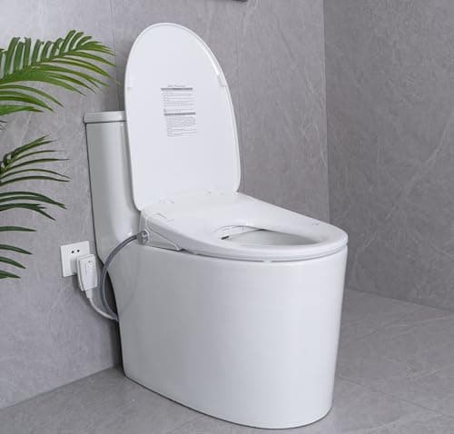AQUATIZ Elongated Smart Toilet Bidet, Electric Toilet Seat with Self-Cleaning Nozzle, Adjustable Warm Water, Deodorizer, Air Dryer, LED Night light (Remote Control) 9