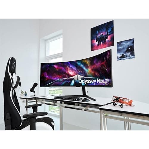 Samsung 57" Odyssey Neo G9 (G95NC) Series Dual 4K UHD 1000R Curved Gaming Monitor, 240Hz, 1ms with DisplayPort 2.1, Quantum Mini-LED, DisplayHDR 1000, AMD FreeSync Premium Pro, LS57CG952NNXZA 27