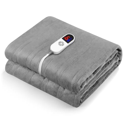 CURECURE Electric Heated Blanket Twin Size 62" x 84", Fast Heating and Overheating Protection Electric Blanket for Home Use with 6 Heating Settings & 10 Hours Auto Shut Off