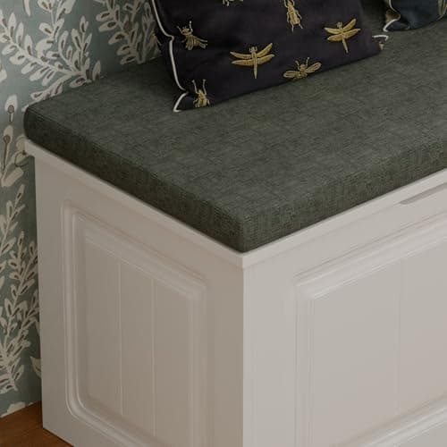 TAMUNE L Shape Storage Bench, Kitchen Breakfast Nook Bench, Backless Corner Bench Nook with Storage, Shoe Benches with Cushion for Entryway Cloakroom, White and Grey, 63”D x 63”W x 18.3”H 7