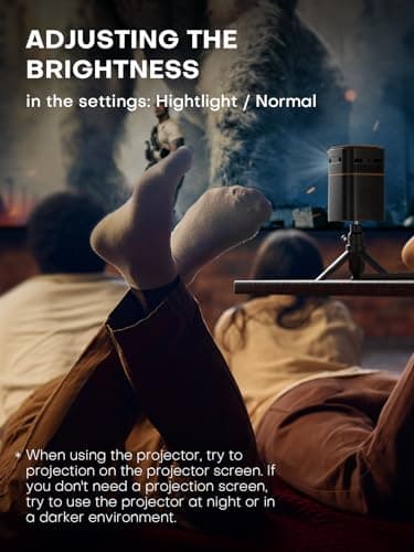 FATORK Mini Projector with 5G WiFi,1080P HD Small Projector Short Throw with Tripod, Outdoor Projector for Phone, Rechargeable Portable Projector, Compatible with iOS/Android/TV Stick/HDMI/USB 2.0 5