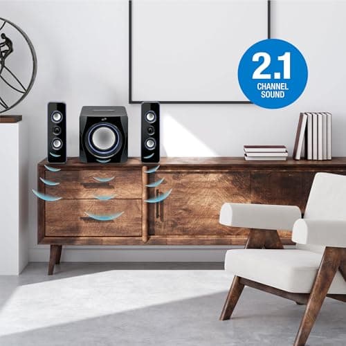 iLive Electronics Bluetooth Speaker System with Built-in Subwoofer, 7.28 x 8.86 x 7.28 Inches, Black (iHB23B) 7