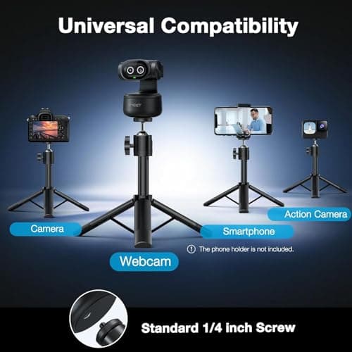 EMEET PIXY Dual-Camera AI-Powered PTZ Camera 4K with Tripod, AI Tracking, PDAF&AI Autofocus 0.2s, 1/2.55'' Sony Sensor, 3 Mics, Presets, 4K Webcam for Streaming, OBS/Twitch/Switch 2 Compatible 8