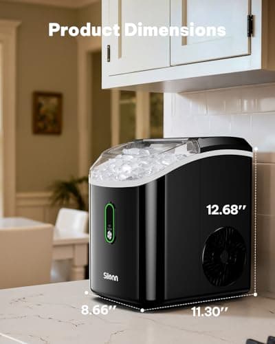 Silonn Nugget Ice Maker Countertop, Pellet Ice Machine with Self-Cleaning Function, Sonic Ice Maker Produces 33lbs of Chewable Ice in 24 Hours, Ideal for Home Kitchen and Office (Black) 7
