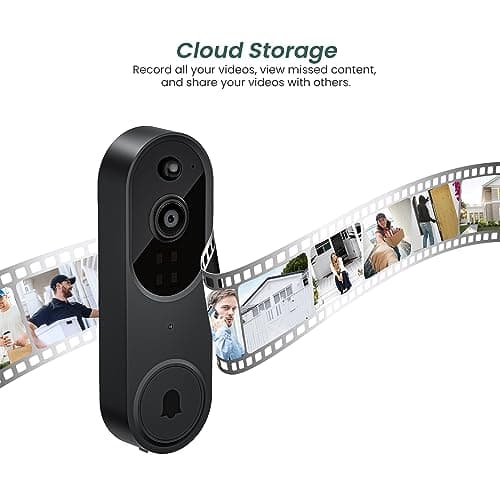 BITEPASS 1080p Video Doorbell Camera Wireless with Chime, AI Human Detection, 2-Way Audio, FHD Live View, Wire-Free, Night Vision, Cloud Storage, Battery Powered, Indoor Outdoor Surveillance (Black) 6