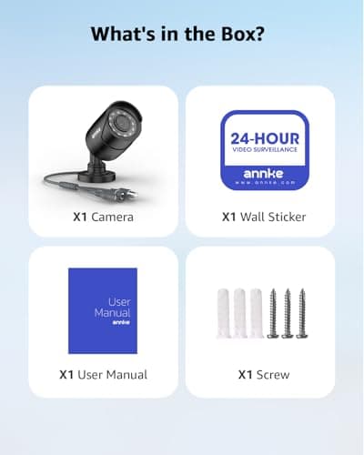 ANNKE 1080p Security Camera 4-in-1 CCTV Bullet Wired Cam, AHD/TVI/CVI/CVBS, Analog Surveillance Video Add-On Black Camera for Outdoor Use, 100ft Clear Night Vision (Power Adapter Not Included) - E200 8